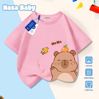 Áo thun in hình Capybara chủ đề NASA - áo ngắn tay thoáng khí mùa hè - giao hàng trong 24h​