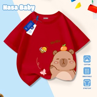 Áo thun in hình Capybara chủ đề NASA - áo ngắn tay thoáng khí mùa hè - giao hàng trong 24h​