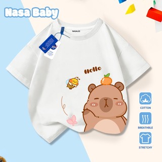 Áo thun in hình Capybara chủ đề NASA - áo ngắn tay thoáng khí mùa hè - giao hàng trong 24h​