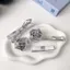 Giày Sandal Bé Gái DIY Quyến Rũ Y2K Bạc Nơ Kim Cương Giả 3D Nút Lỗ Giày Trang Trí Bộ Phụ Kiện