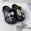 Giày Sandal Bé Gái DIY Quyến Rũ Y2K Bạc Nơ Kim Cương Giả 3D Nút Lỗ Giày Trang Trí Bộ Phụ Kiện