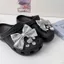 Giày Sandal Bé Gái DIY Quyến Rũ Y2K Bạc Nơ Kim Cương Giả 3D Nút Lỗ Giày Trang Trí Bộ Phụ Kiện