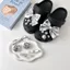 Giày Sandal Bé Gái DIY Quyến Rũ Y2K Bạc Nơ Kim Cương Giả 3D Nút Lỗ Giày Trang Trí Bộ Phụ Kiện