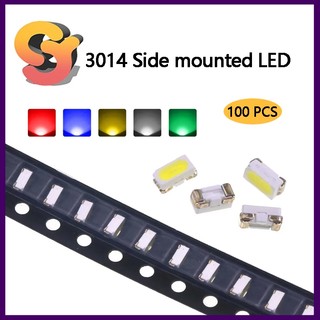 [Cung cấp hàng có sẵn] 100 hạt LED 3014 ánh sáng đỏ/xanh/lục/vàng dán siêu sáng, ánh sáng bên
