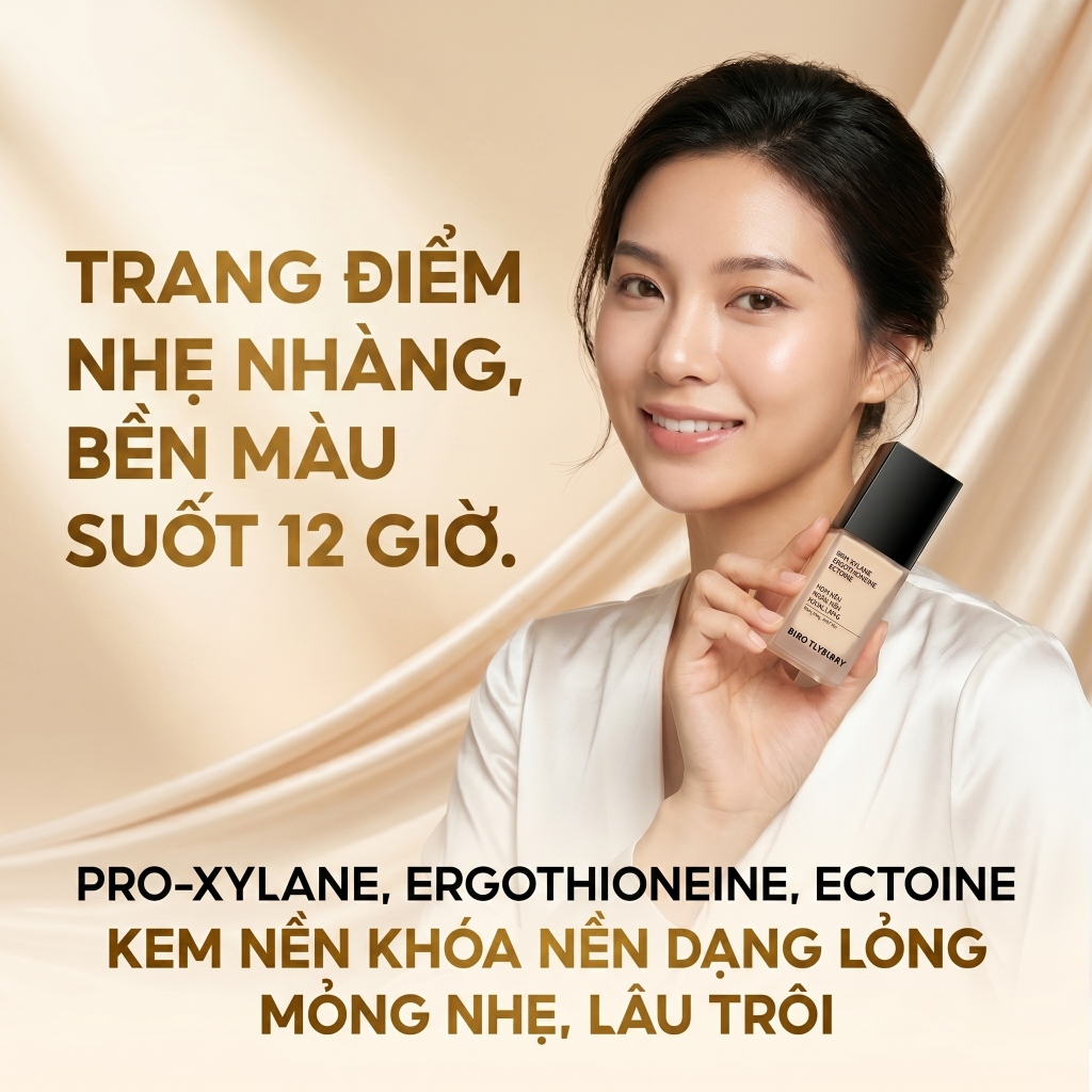 Kem Nền Che Khuyết Điểm Foundation Dưỡng Da Nhạy Cảm Kiềm Dầu Lâu Trôi 12H Không Xuống Tông Tệp Da