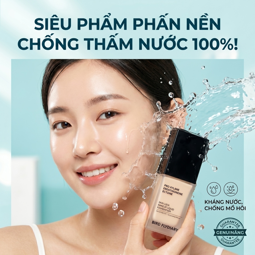 Kem Nền Che Khuyết Điểm Foundation Dưỡng Da Nhạy Cảm Kiềm Dầu Lâu Trôi 12H Không Xuống Tông Tệp Da