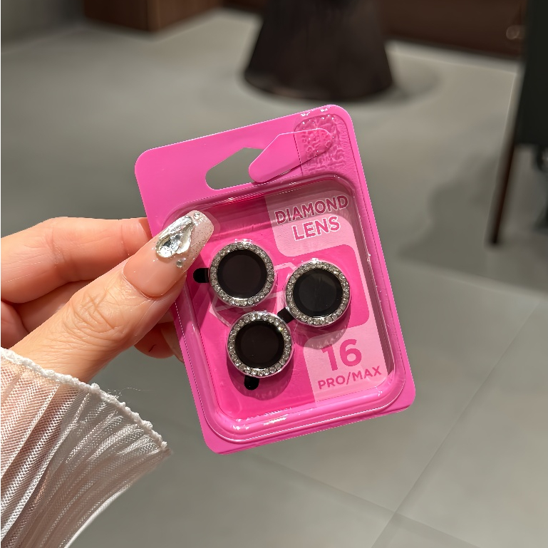 Vòng bảo vệ Lens Sau Lấp Lánh Sao Kim Kính Cường Lực Cho iPhone 11 12 14 15 16 17 Pro Max 13 Mini