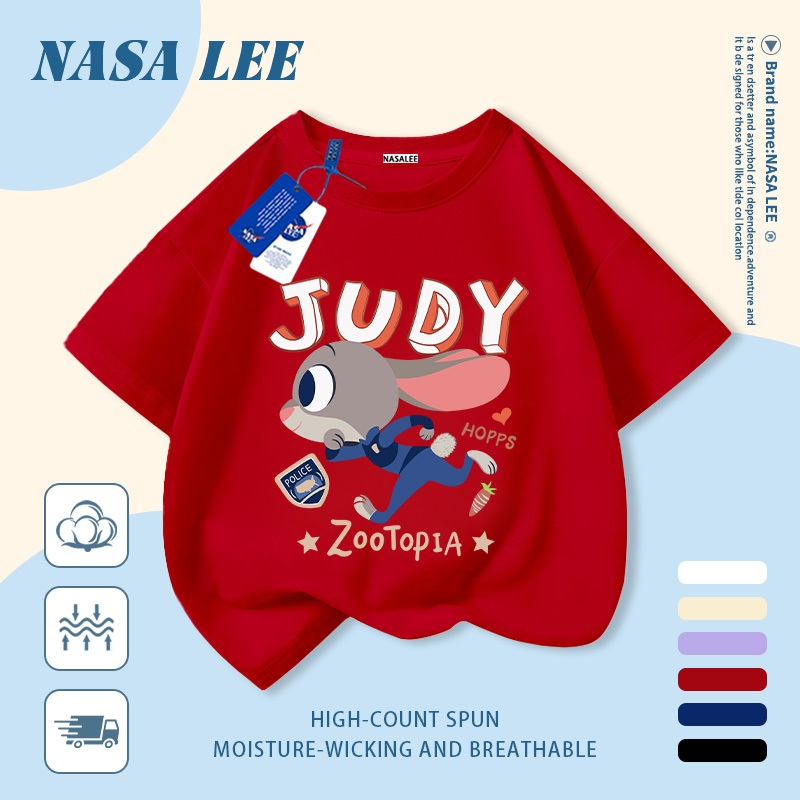 【Giao hàng trong ngày】 Áo thun trẻ em NASA cotton trắng thoáng khí in hình thỏ thời trang, tay ngắn thoải mái cho bé 3-16 tuổi cả trai và gái.