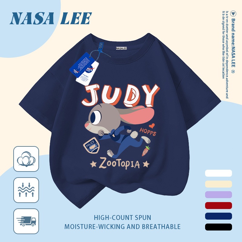 【Giao hàng trong ngày】 Áo thun trẻ em NASA cotton trắng thoáng khí in hình thỏ thời trang, tay ngắn thoải mái cho bé 3-16 tuổi cả trai và gái.