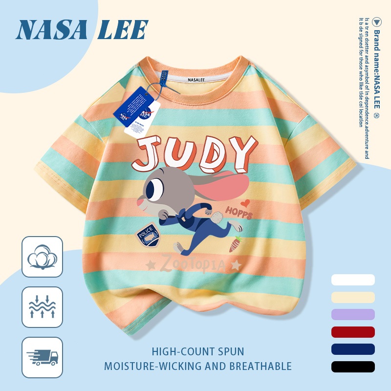 【Giao hàng trong ngày】 Áo thun trẻ em NASA cotton trắng thoáng khí in hình thỏ thời trang, tay ngắn thoải mái cho bé 3-16 tuổi cả trai và gái.