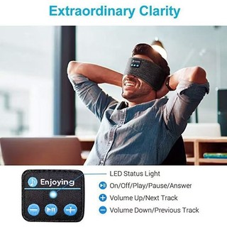 Tai nghe Bluetooth V5.4 Thể thao Ngủ Đầu Tai nghe không dây đàn hồi Âm nhạc Mặt nạ mắt Tai nghe không dây
