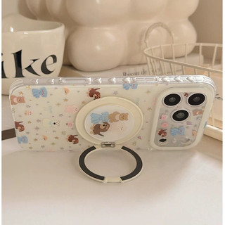 Ốp điện thoại có thể xoay 360 độ hoạt hình dễ thương Hàn Quốc cho iPhone 17Promax 17pro 14 15 16 Pro Max 13 Vỏ di động nữ hai lớp chống sốc