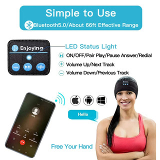 Tai nghe Bluetooth V5.4 Thể thao Ngủ Đầu Tai nghe không dây đàn hồi Âm nhạc Mặt nạ mắt Tai nghe không dây