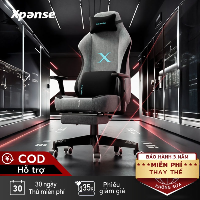 Ghế game gaming Xpanse X3 đệm không cánh nâng cấp, vải Nano-Tech,  ghế công thái học | ghế văn phòng | ghế làm việc