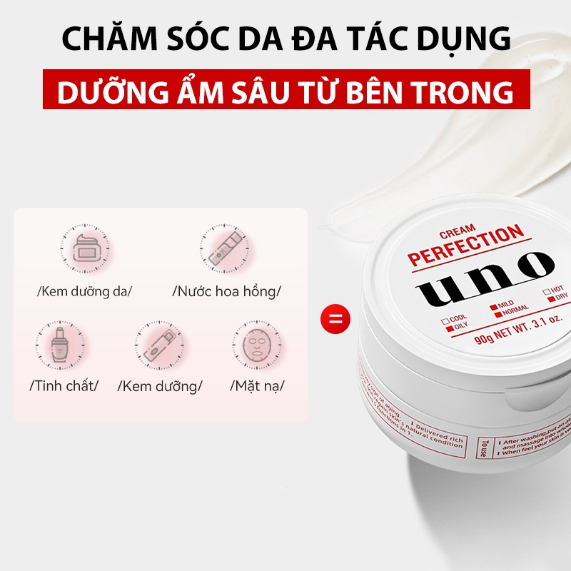 UNO Kem dưỡng ẩm cho nam phiên bản màu đỏ 90g cấp ẩm sâu mát mẻ không nhờn rít chăm sóc da toàn diện