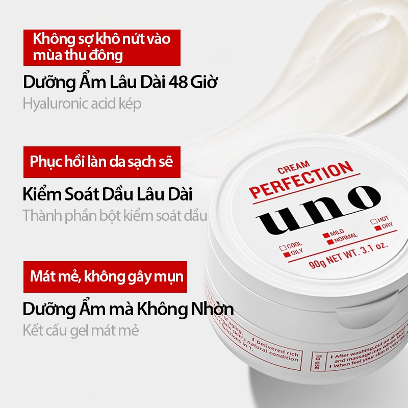 UNO Kem dưỡng ẩm cho nam phiên bản màu đỏ 90g cấp ẩm sâu mát mẻ không nhờn rít chăm sóc da toàn diện