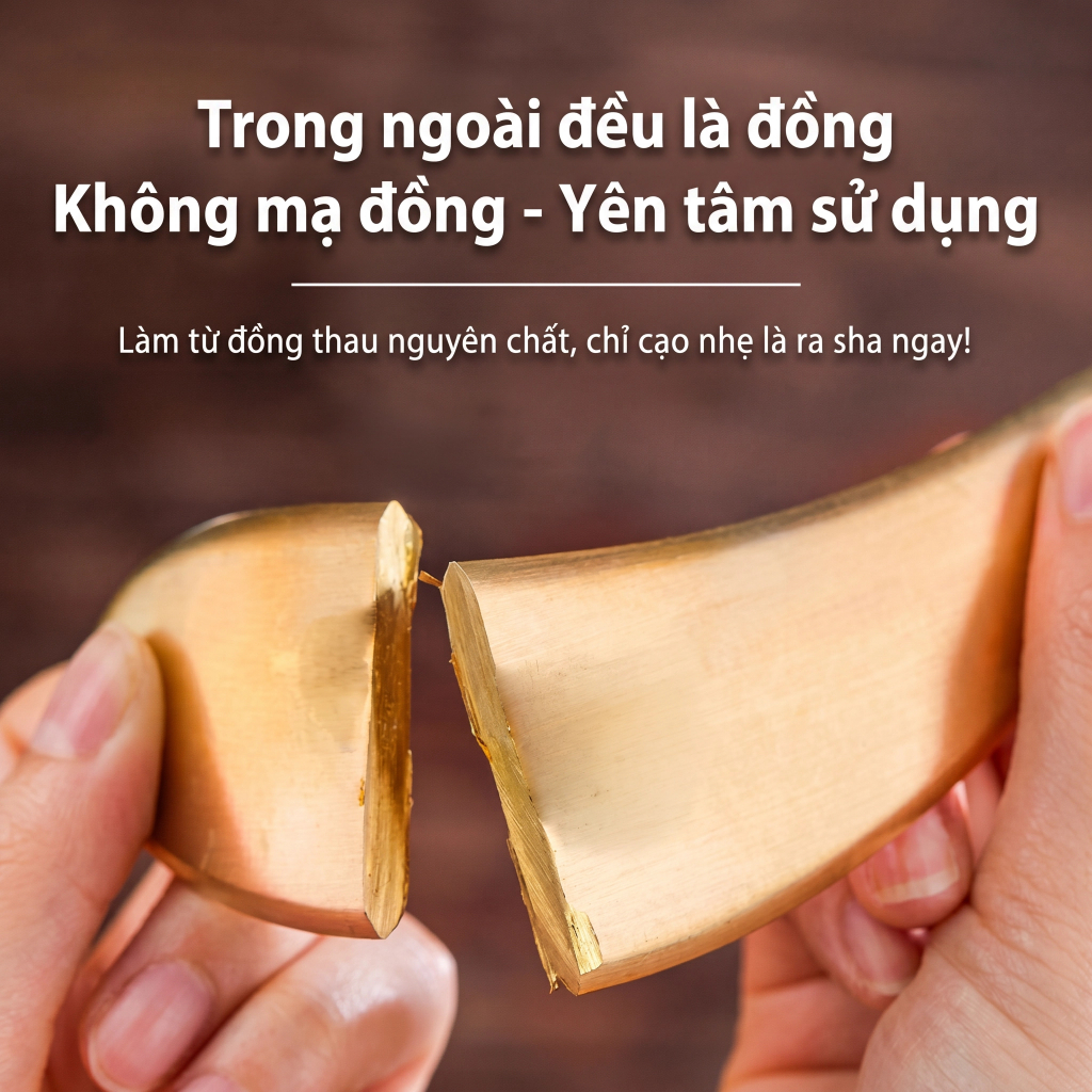 Bảng Cạo Gió Chính Hãng Đồng Thau Nguyên Chất - Cạo Gió Toàn Thân Hiệu Quả - Có Hổ Talisman Cạo Gió Lưng Cổ Tử Cung - Tiết Kiệm Sức
