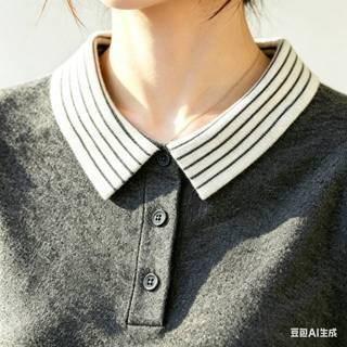 Áo thun dệt kim nữ phong cách mới cổ polo phù hợp với mọi trận đấu màu xám đậm tay ngắn mùa hè phong cách mỏng phiên bản Hàn Quốc đi lại