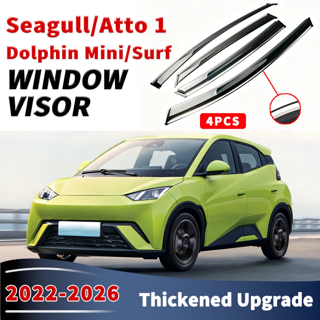 Dành Cho BYD Seagull Atto 1 Cá Heo Mini Lướt 2022 2023 2024 2025 2026 Tấm Che Cửa Sổ 4 Tấm Che Nắng Mưa Kính Chắn Gió Tấm Chắn Gió Thời Tiết Đúc Viền Điều Chỉnh Phụ Kiện