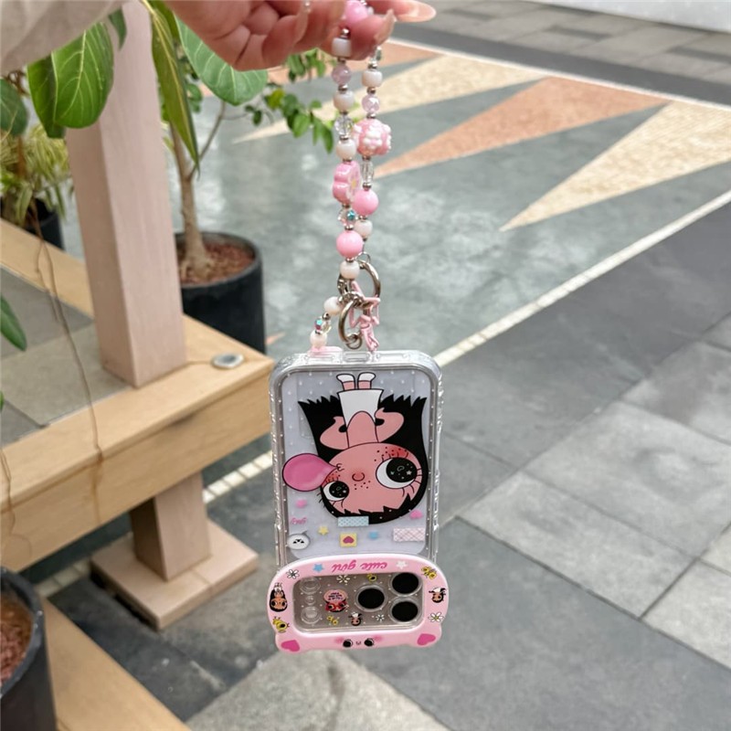 IPhone 17 Pro max Cô gái thổi bong bóng họa tiết TPU materia IMD quá trình Vỏ điện thoại