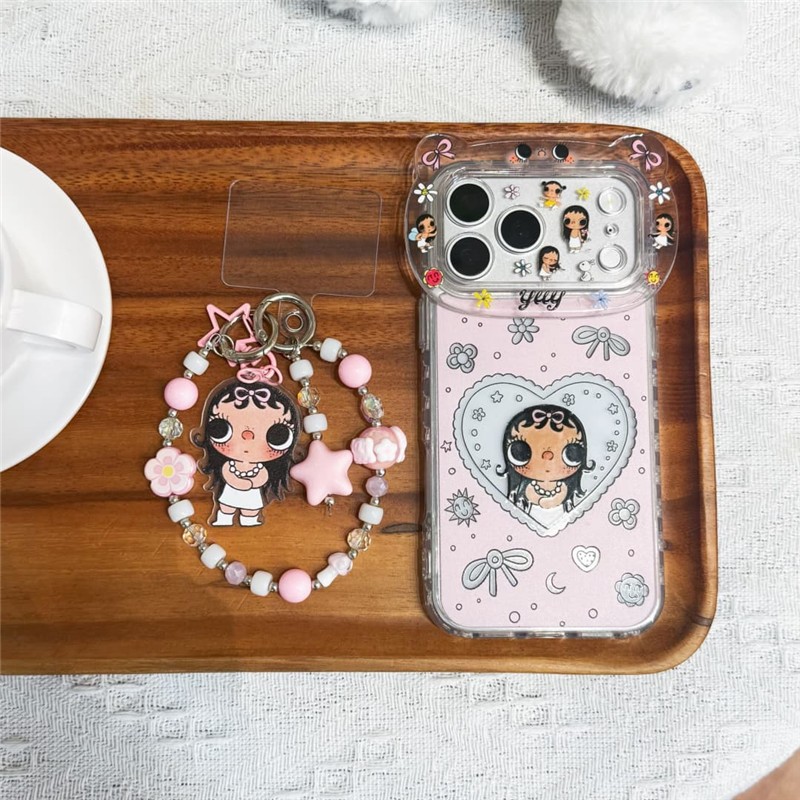 IPhone 17 Pro max Phim hoạt hình Love Girl họa tiết TPU materia IMD quá trình Vỏ điện thoại