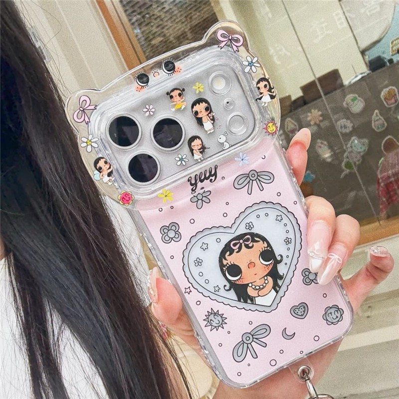 IPhone 17 Pro max Phim hoạt hình Love Girl họa tiết TPU materia IMD quá trình Vỏ điện thoại