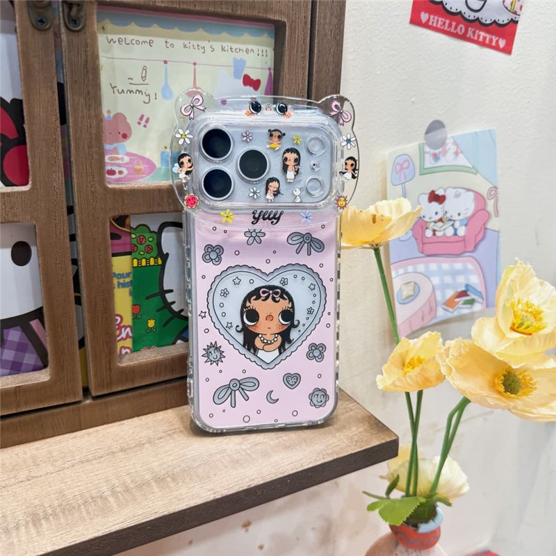 IPhone 17 Pro max Phim hoạt hình Love Girl họa tiết TPU materia IMD quá trình Vỏ điện thoại