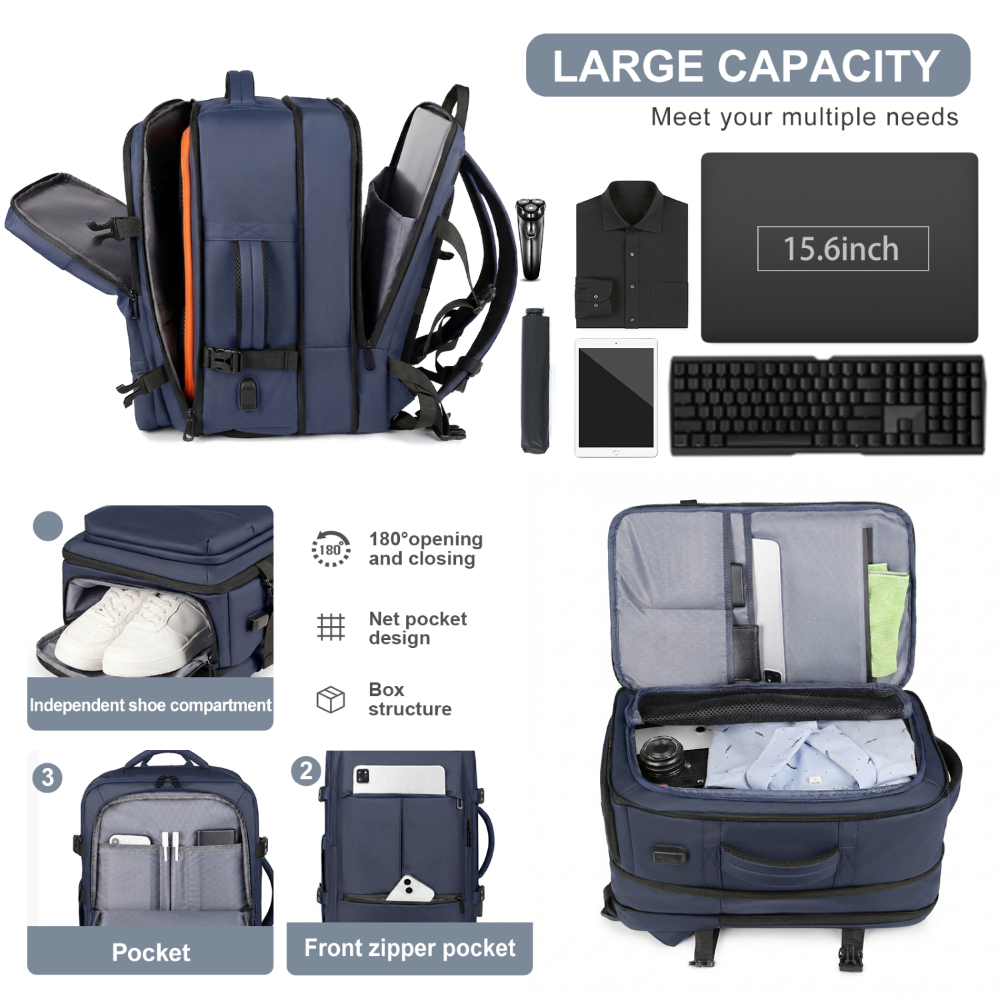 [Cao Cấp] Balo Du Lịch MENTO Balo Laptop Đa Năng 45L Mở Rộng Có Ngăn Để Giày Chống Nước Xách Tay