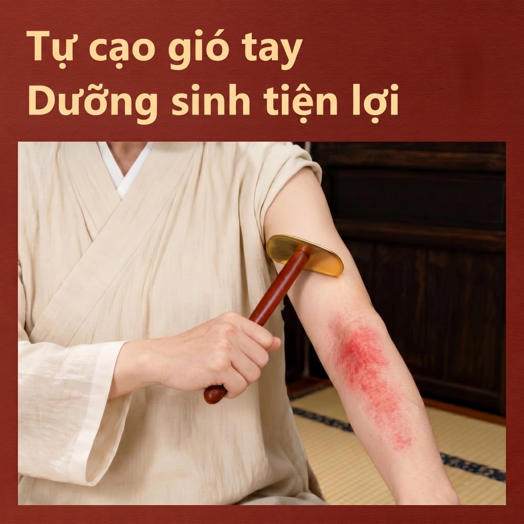 Dụng Cụ Cạo Gió Đồng Tay Cầm Dài - Tự Cạo Lưng Cực Dễ, Dùng Cho Cả Nhà, Hiệu Quả Cao