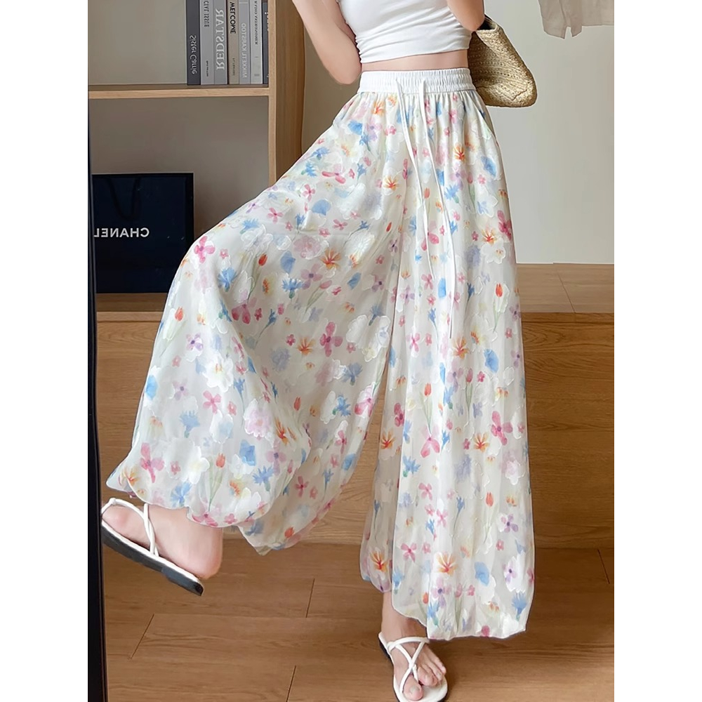 Hoa Bud Culottes Bloomers Quần ống rộng thông thường