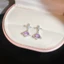 Bông tai thả sao Thổ mạ bạc với đinh tán chữ thập và cubic zirconia - Phù hợpwear hàng ngày
