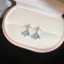 Bông tai thả sao Thổ mạ bạc với đinh tán chữ thập và cubic zirconia - Phù hợpwear hàng ngày