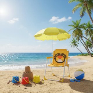 Ghế Di Động Trẻ Em Có Thể Gập Lại Ghế Đi Biển Trẻ Em Có Ô Nhẹ Cho Trẻ Nhỏ, Sân Sư Tử