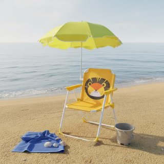 Ghế Di Động Trẻ Em Có Thể Gập Lại Ghế Đi Biển Trẻ Em Có Ô Nhẹ Cho Trẻ Nhỏ, Sân Sư Tử