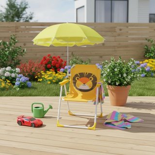 Ghế Di Động Trẻ Em Có Thể Gập Lại Ghế Đi Biển Trẻ Em Có Ô Nhẹ Cho Trẻ Nhỏ, Sân Sư Tử