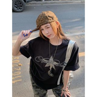 Áo thun nữ cổ tròn cotton họa tiết hoạt hình in hình mới 2026