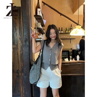 ZHELIHANGFEI Áo Vest Dệt Kim Cổ Chữ V Đơn Giản - Phối Hợp Thời Trang Cho Nữ