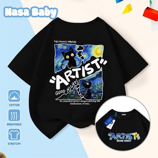 Áo thun in hình NASA mùa hè, chất liệu cotton, tay ngắn unisex trẻ em, giao hàng trong 24 giờ.​