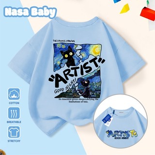 Áo thun in hình NASA mùa hè, chất liệu cotton, tay ngắn unisex trẻ em, giao hàng trong 24 giờ.​
