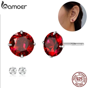 Bamoer Bông Tai bạc 925 Đính Đá Zircon 5 Màu bse166