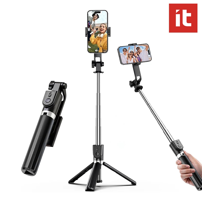 Chân máy selfie IT cho iPhone và Android, Chân đế ba chân điện thoại có thể mở rộng 100cm có điều khiển từ xa, Gậy selfie di động có giá đỡ điện thoại để quay Video & du lịch