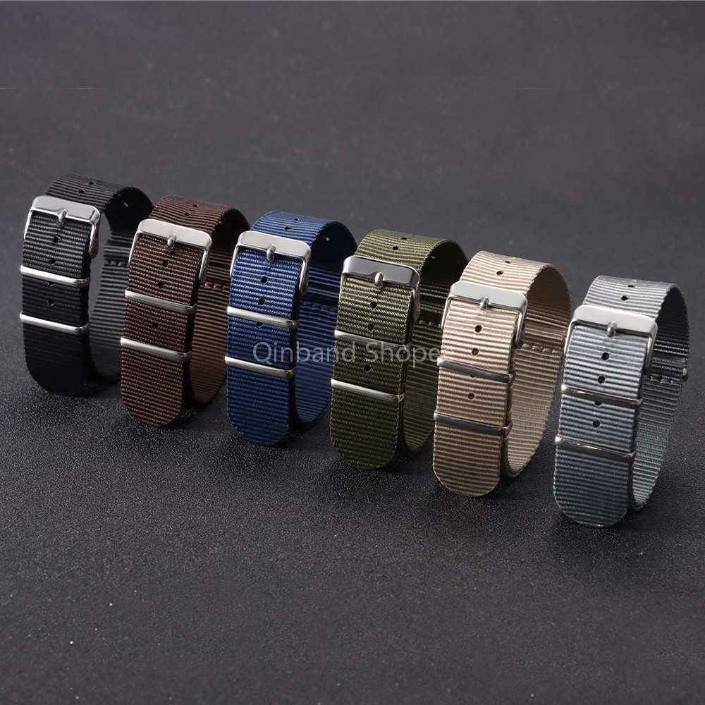 Phong Cách Mới Nato Dây Đeo Đồng Hồ Nylon Dây Đeo Thay Thế Dây Đeo Một Mảnh Mật Độ Cao Nylon Dây Đeo Tay Vòng Tay 18mm 20mm 22mm Dành Cho Nữ