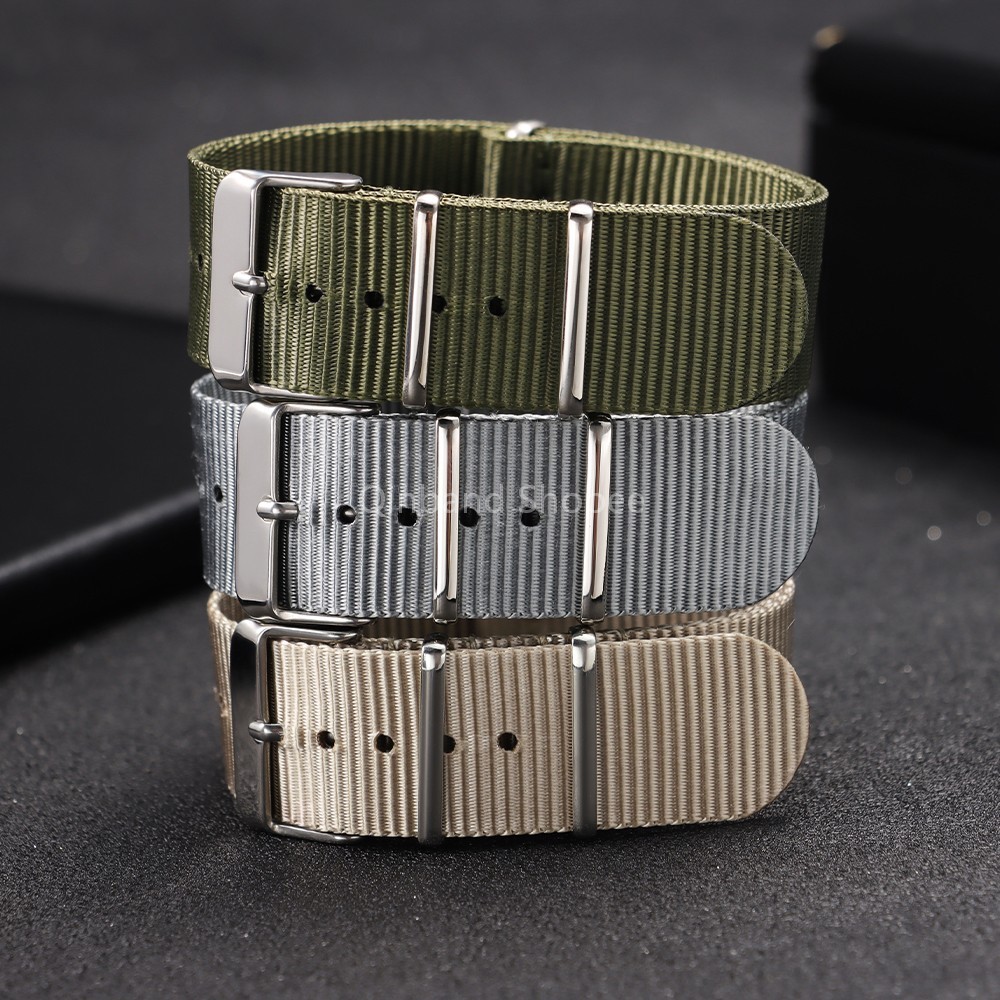 Phong Cách Mới Nato Dây Đeo Đồng Hồ Nylon Dây Đeo Thay Thế Dây Đeo Một Mảnh Mật Độ Cao Nylon Dây Đeo Tay Vòng Tay 18mm 20mm 22mm Dành Cho Nữ