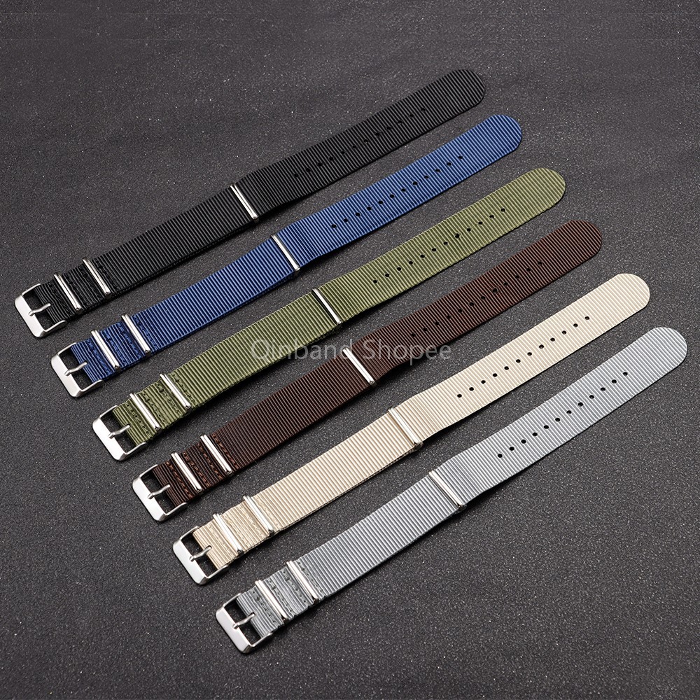 Phong Cách Mới Nato Dây Đeo Đồng Hồ Nylon Dây Đeo Thay Thế Dây Đeo Một Mảnh Mật Độ Cao Nylon Dây Đeo Tay Vòng Tay 18mm 20mm 22mm Dành Cho Nữ