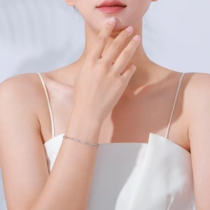Vòng Tay Dây Chuyền Hợp Kim Titan Sang Trọng Cho Nữ - Vàng Trắng Hai Tông-CHANGHEZAI