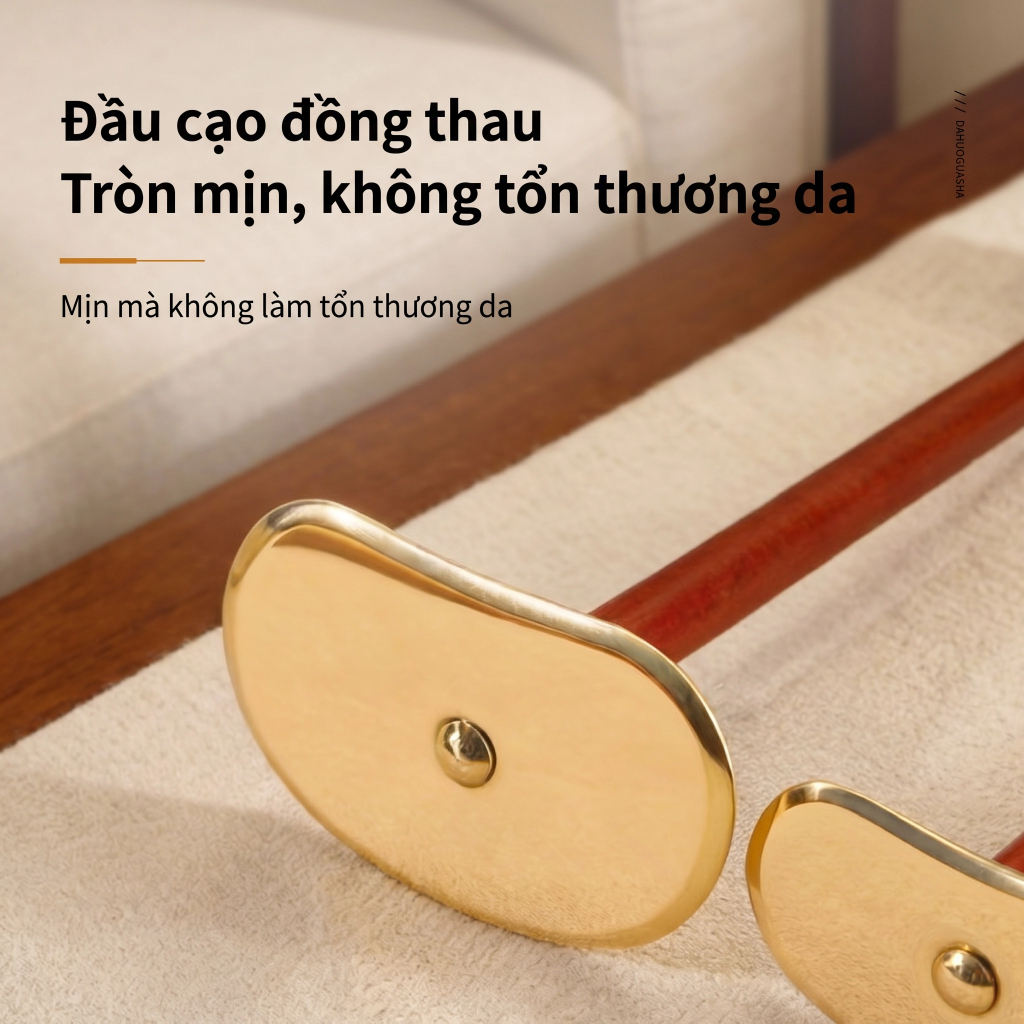 Tay cầm dài dụng cụ cạo gió đồng đúc Thái Cực – Hỗ trợ tự massage lưng, vai gáy, thông kinh lạc, giảm đau mỏi cơ, giảm nhức mỏi xương khớp hiệu quả