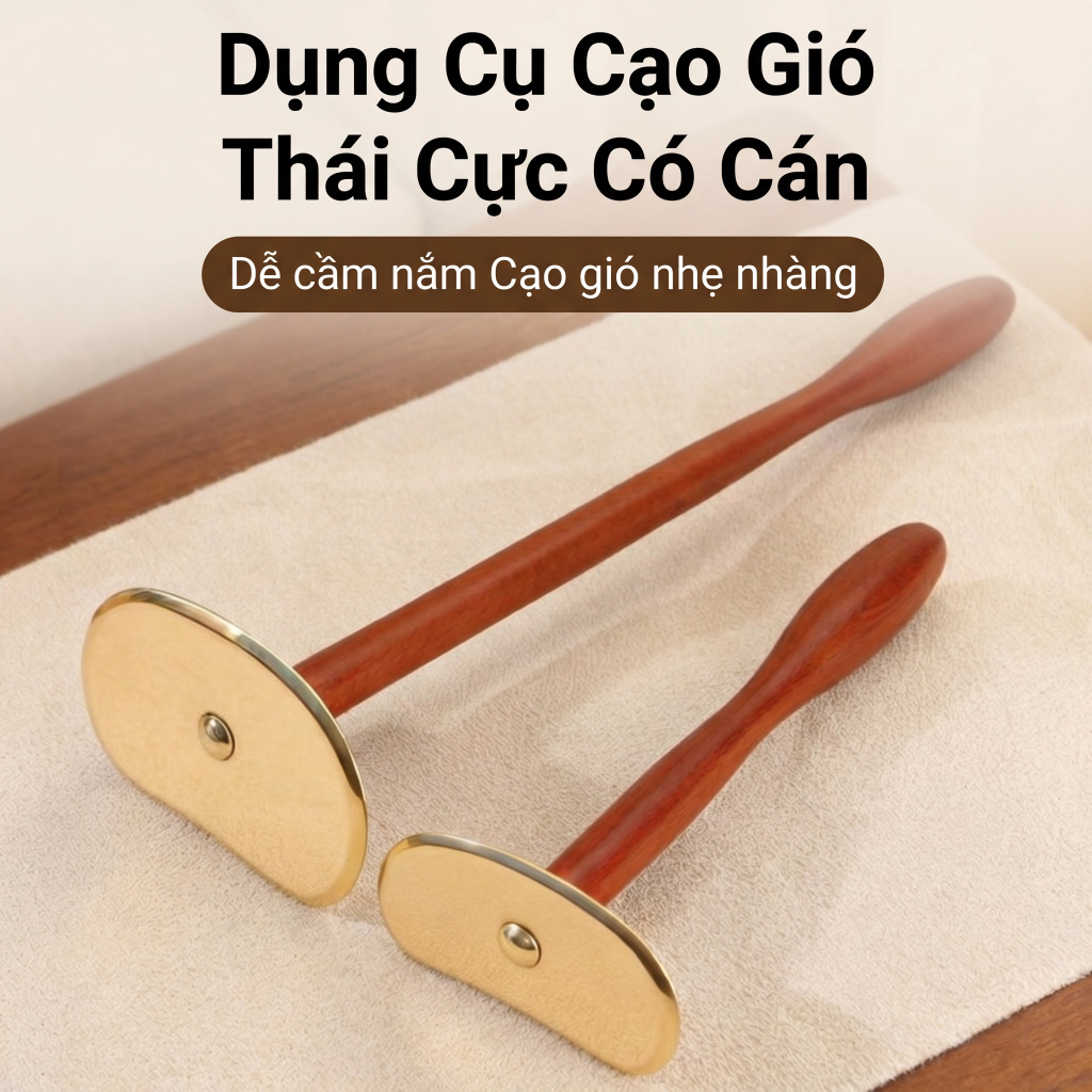 Tay cầm dài dụng cụ cạo gió đồng đúc Thái Cực – Hỗ trợ tự massage lưng, vai gáy, thông kinh lạc, giảm đau mỏi cơ, giảm nhức mỏi xương khớp hiệu quả