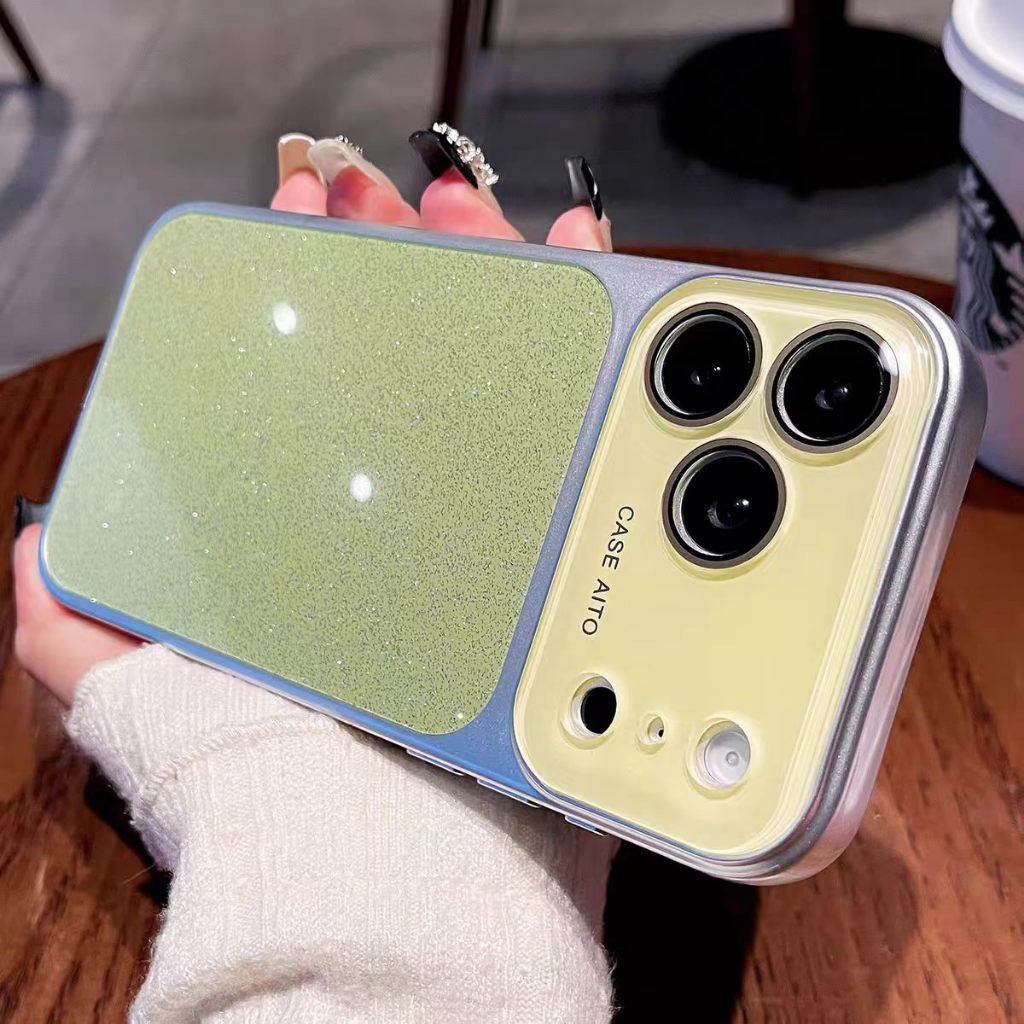 Ốp lưng cứng bảo vệ ống kính lấp lánh tương thích với iPhone 14 pro max 15 pro max 16 pro max 17 pro max