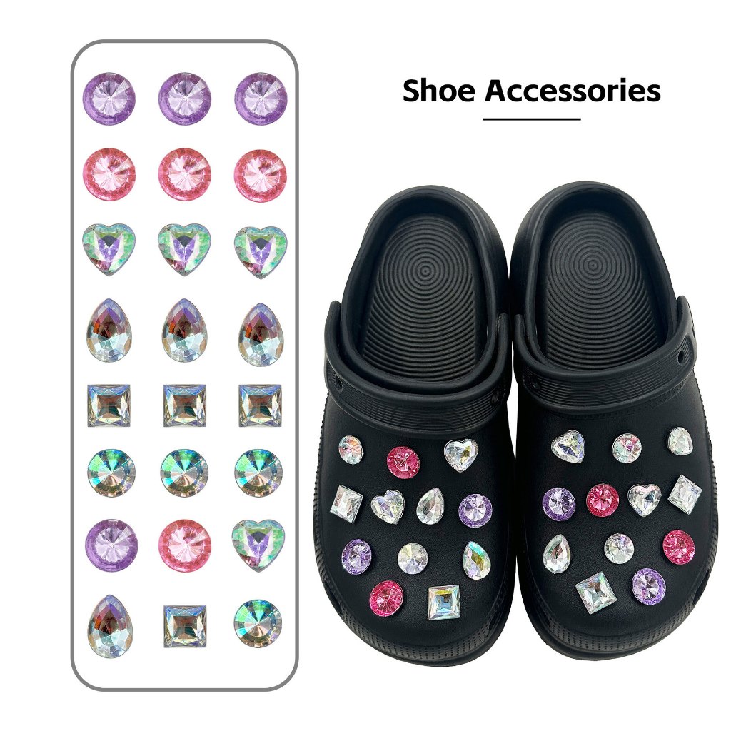 Phụ Nữ Tắc Sandal DIY Giày Quyến Rũ Bộ Vàng 3D Nhiều Màu Sắc Pha Lê Nút Lỗ Giày Trang Trí Phụ Kiện