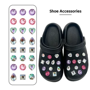 Phụ Nữ Tắc Sandal DIY Giày Quyến Rũ Bộ Vàng 3D Nhiều Màu Sắc Pha Lê Nút Lỗ Giày Trang Trí Phụ Kiện